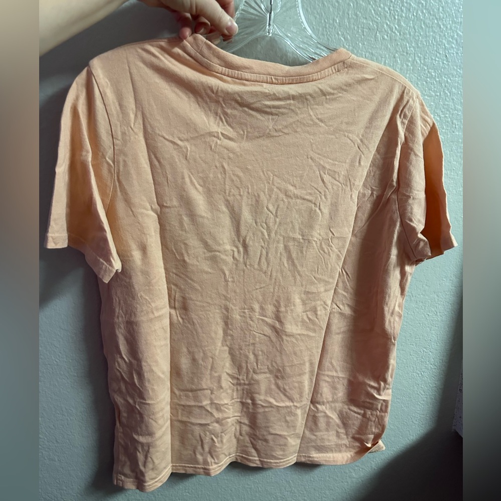 Stylish Sezane Amour Libre T Shirt Free Love Cotton Peach Short Sleeve Sz Small - Picture 7 of 11